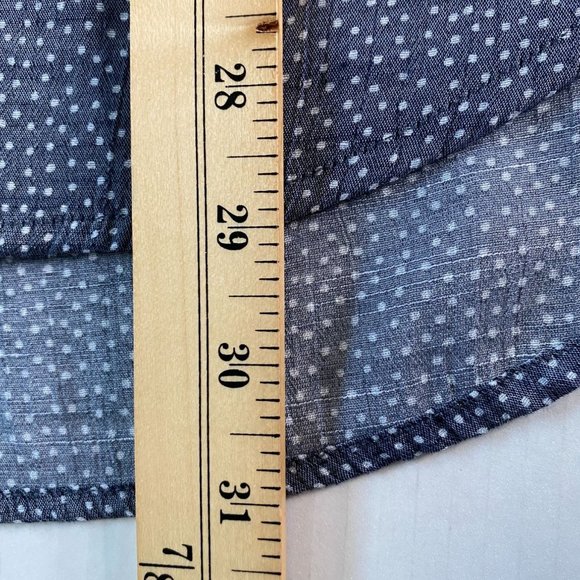 Como Blu Womens Blue and White Polka Dot Sheer V-Neck Tunic Size 1X Coastal - Picture 8 of 11